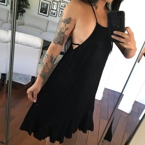 Free people baby doll mini dress black